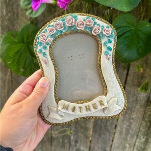 Floral Mother Picture Frame - Cream and Gold